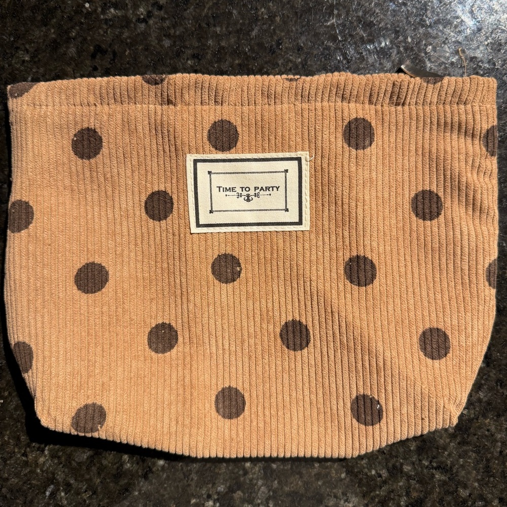 FREE with Purchase Corduroy Makeup Bag “Time To Party” with zipper